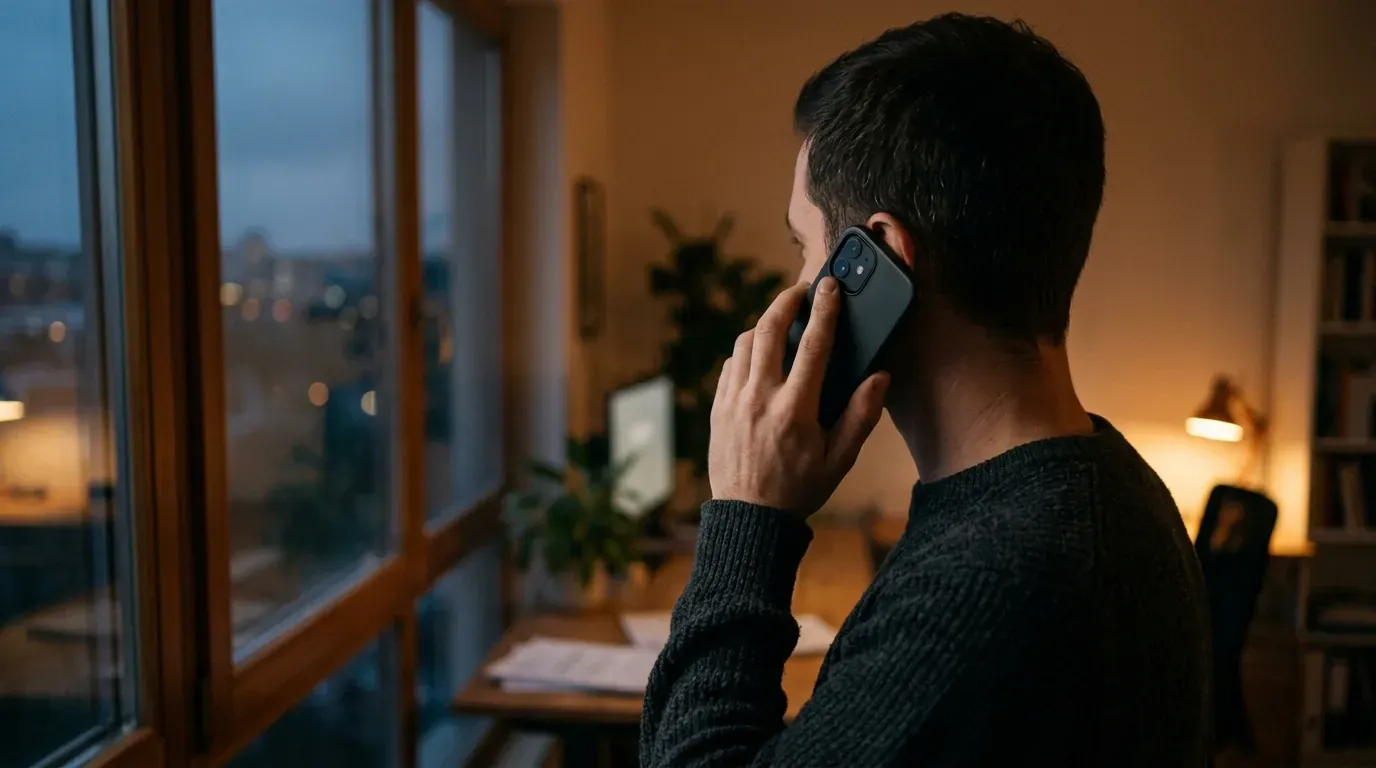 A customer calling a business after hours