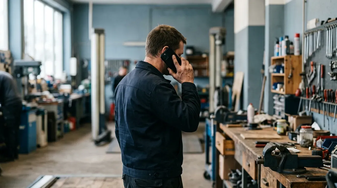 A customer calling a business after hours