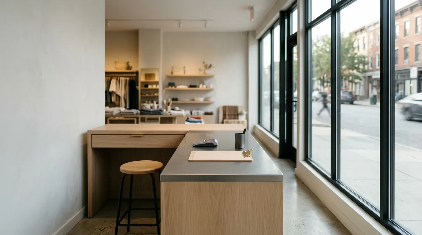 A reception desk